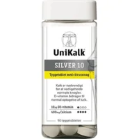 UniKalk Silver 10 tyggetab m citrus - 90 tabletter