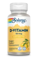Solaray D-vitamin 50 mcg - 60 sugetabletter