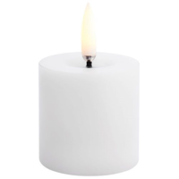 LED pillar melted candle, Smooth, 5x4,5 cm Nordic white - 1 stk