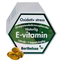 Naturlig E-vitamin Berthelsen - 150 kapsler.