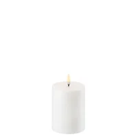 LED Bloklys, Nordic white, Smooth, 7,8x10 cm