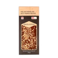 Mælkechokolade m. Fransk Nougat Øko. - 75 gram