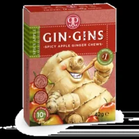 Ginger Chews (Gins Gins) Spicy Apple Travel Pack