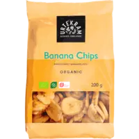 Bananchips sprød snack Økologiske - 200 gram