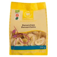 Bananchips sprød snack Økologiske - 200 gram