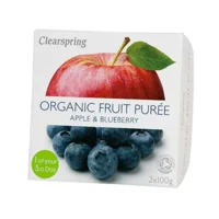 Clearspring Frugtpuré Blåbær/æble Økologisk - 200 gram
