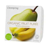 Clearspring Frugtpuré Banan/pære Økologisk - 200 gram