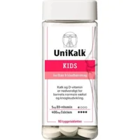 UniKalk Kids jordbær/hindbær tyggetablet - 90 tabletter