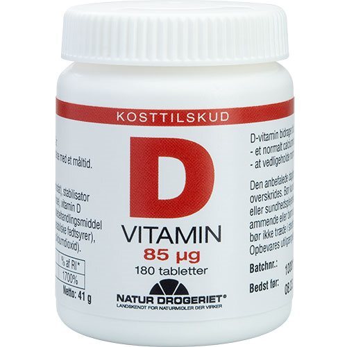 Billede af D3-vitamin 85 mcg, Super D - 180 tabletter