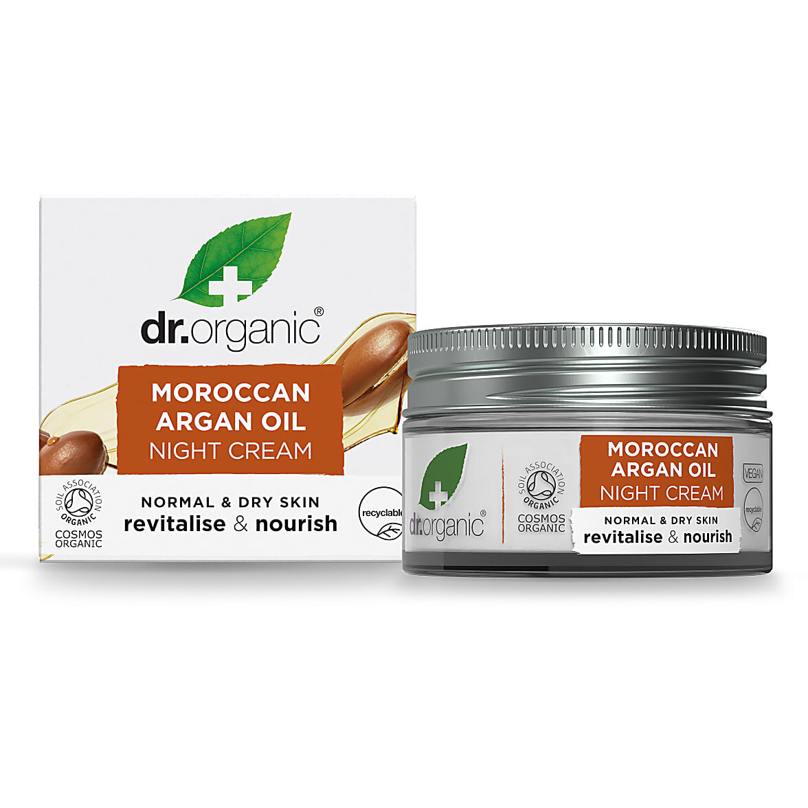 Se Dr. Organic Moroccan Argan Oil Night Cream (50 ml) hos Duft og Natur