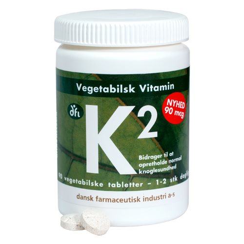 Billede af K2 vitamin 90 mcg vegetabilsk 90 tabletter hos Duft og Natur