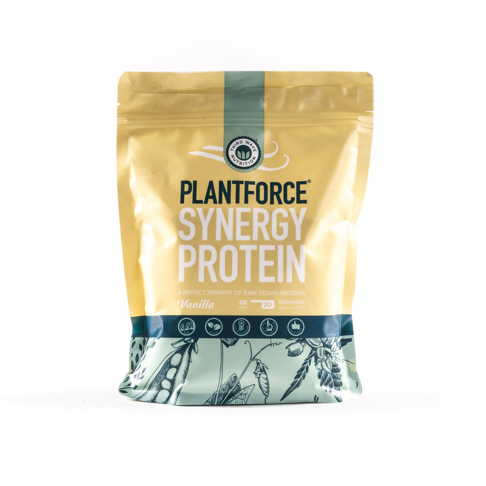 Billede af Protein vanilje Plantforce Synergy 400 gram
