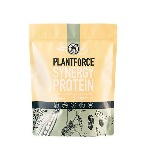 Oplev Plantforce Synergy Vanilla - 800 g, en lækker og nærende proteinblanding, der kombinerer plantebaserede ingredienser for optimal støtte til din træning og restitution. Denne veganske proteinpulver er rig på essentielle aminosyrer og har en delikat vaniljesmag, der gør det til den perfekte tilføjelse til smoothies, havregryn eller bagværk. Produktet er ideelt for både fitnessentusiaster og dem, der ønsker en sund livsstil.

- 100% plantebaseret protein
- Lækker vaniljesmag
- Rig på essentielle aminosyrer
- Velegnet til smoothies og madlavning
- Støtter muskelopbygning og restitution
- Glutenfri og vegansk
