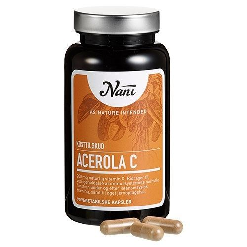 Se Nani food state Acerola C-vitamin - 90 kapsler hos Duft og Natur