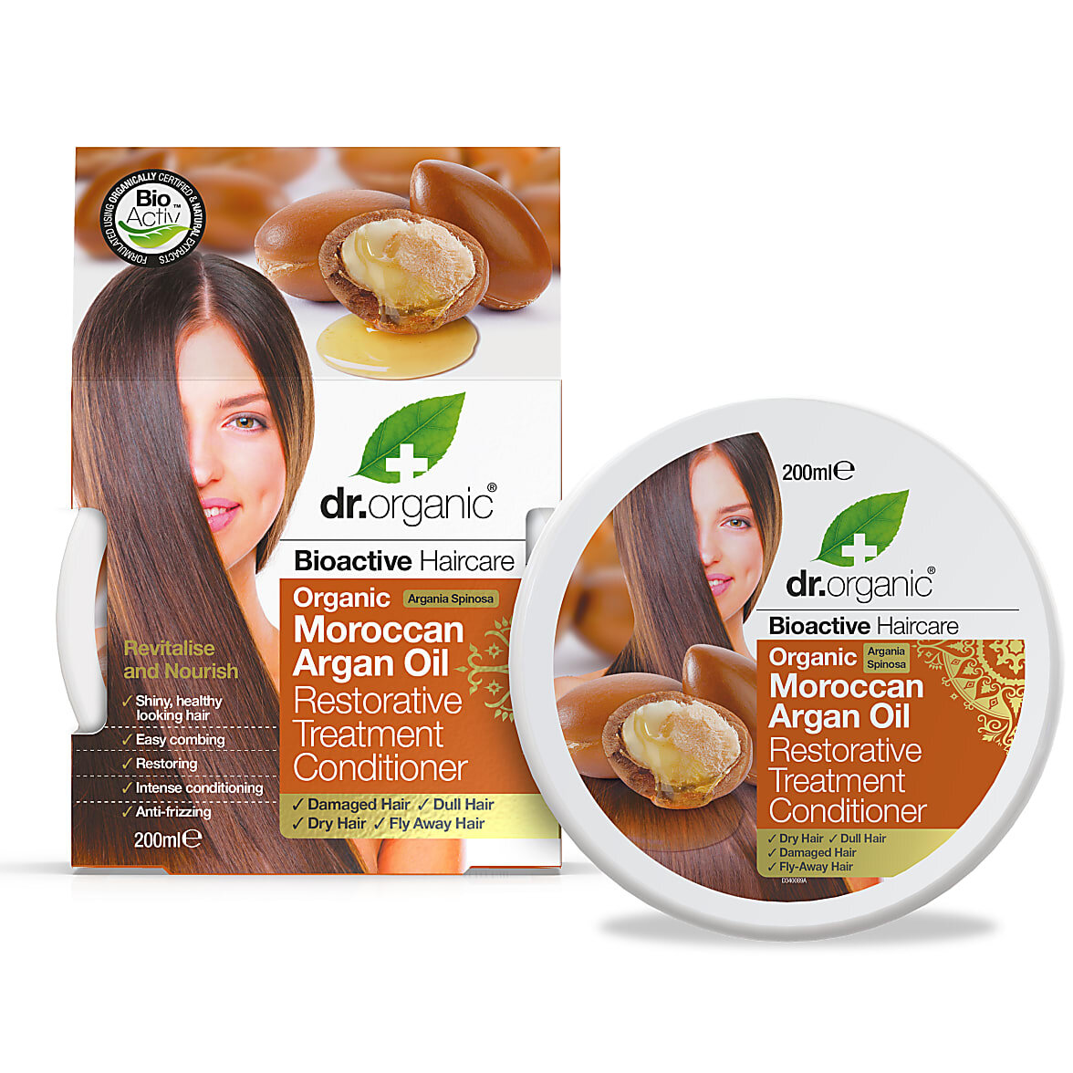 Se Hair treatment conditioner Argan Dr. Organic - 200 ml. hos Duft og Natur
