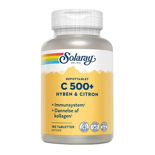 Billede af C-vitamin C500+ hyben, citron Solaray - 180 tabletter