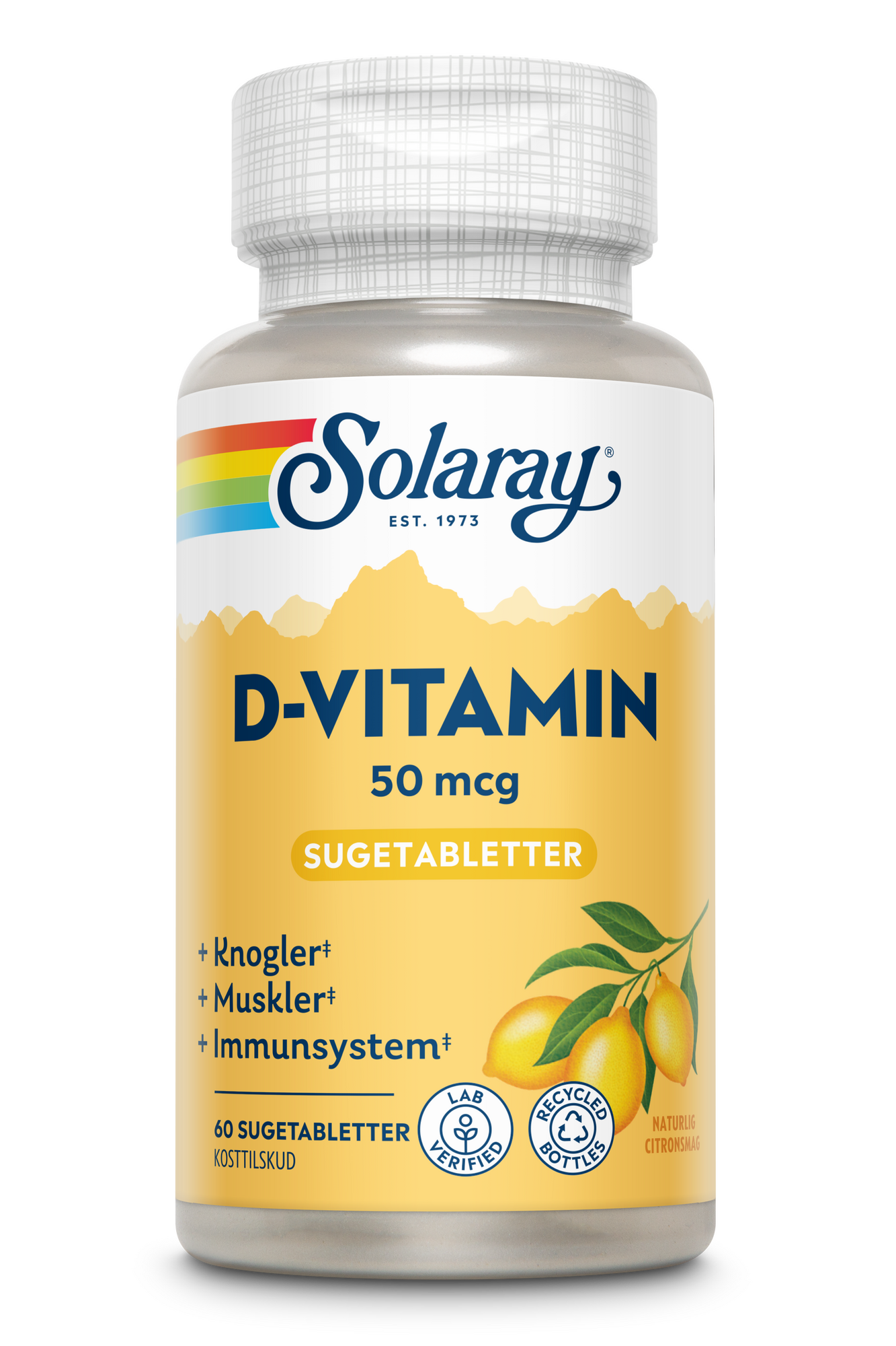 Billede af Solaray D-vitamin 50 mcg - 60 sugetabletter hos Duft og Natur