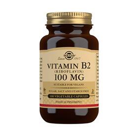 Se Solgar B2 vitamin 100 mg Riboflavin - 100 kap. hos Duft og Natur