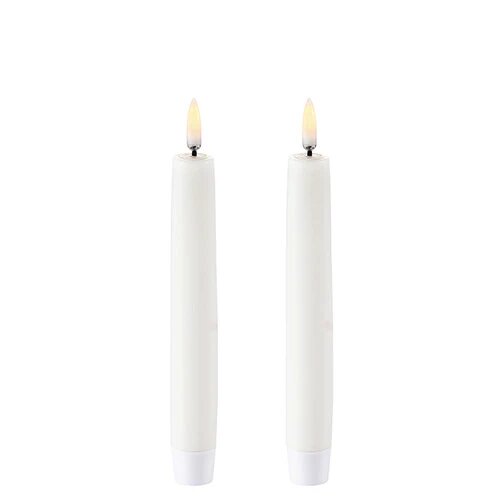 Premium LED korte antiklys 2 styk, Hvid
