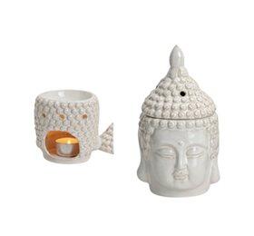 Duftlampe Buddha Hvid