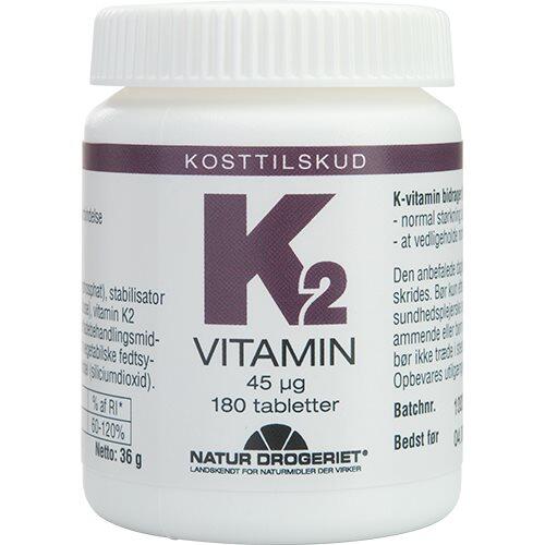 Billede af K2-vitamin - 180 tabletter hos Duft og Natur