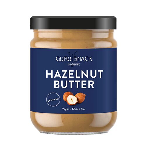 Hasselnøddesmør Crunchy Ø Guru Snack - 250 g.