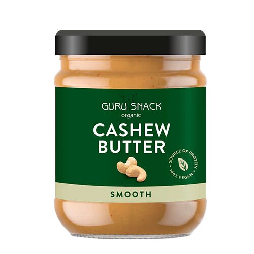 Cashewnøddesmør Smooth Ø Guru Snack - 250 g.