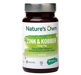 Se Zink og Kobber Food State - 50 tabletter hos Duft og Natur