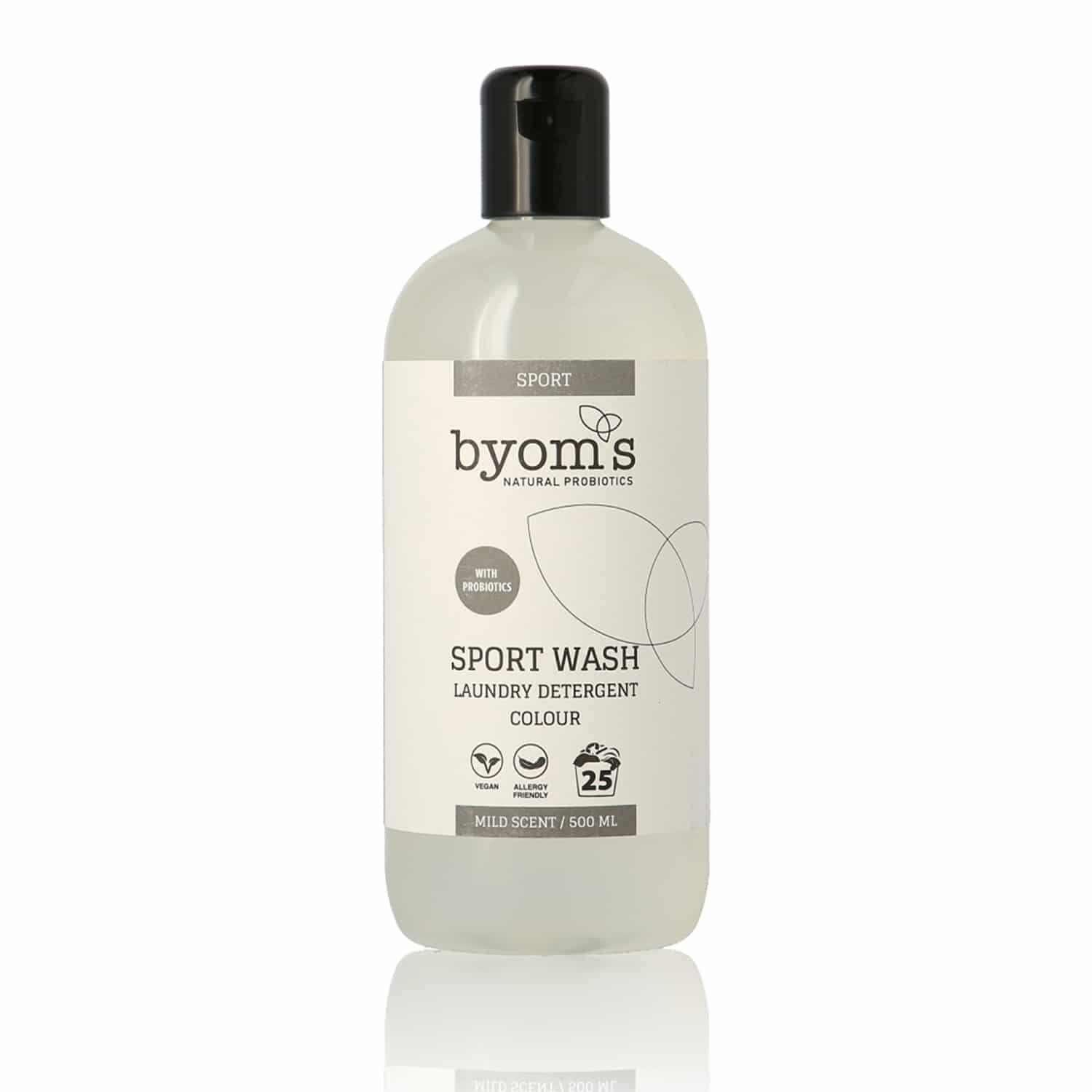 Se Byoms Sport Wash Probiotic Laundry Detergent Colour - 500 ml. hos Duft og Natur