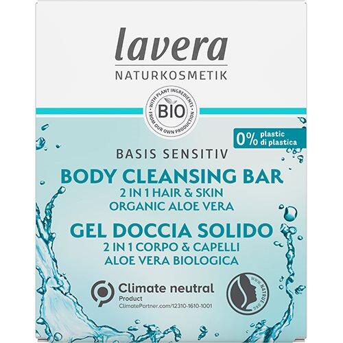 Se Lavera Body Cleansing Bar 2in1 - Basis Sensitiv - 50 gram hos Duft og Natur