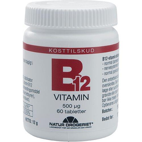 Se ND B12 vitamin 500 ug 60 tabletter hos Duft og Natur