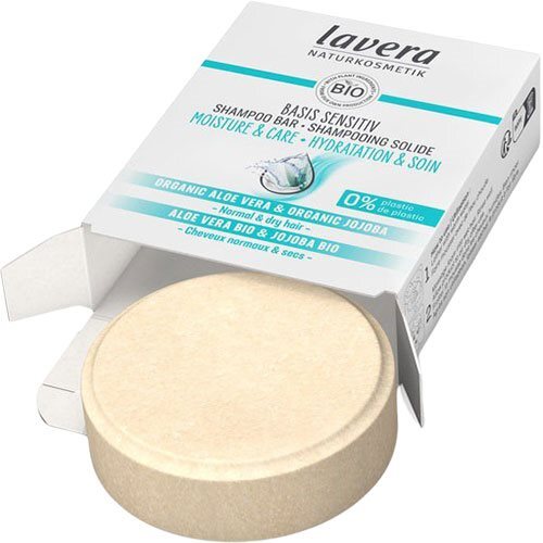 Se Lavera Shampoo Bar Moisture & Care - Basis Sensitiv - 50 gram hos Duft og Natur