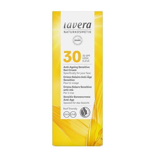 Se Lavera Sun Cream Anti-Age SPF 30 Sensitiv - 50 ml. (Holdbathed 06-2024) hos Duft og Natur
