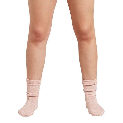 Se Boody Women´s Chunky Bed Sock Dusty Pink/hvid Space Dye hos Duft og Natur