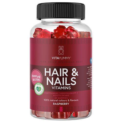 Billede af VitaYummy Hair & Nails Raspberry - 60 gum hos Duft og Natur