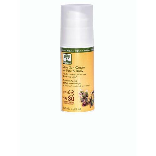Billede af Bioselect Olive Sun Cream for Face & Body SPF 30 - 100 ml. hos Duft og Natur