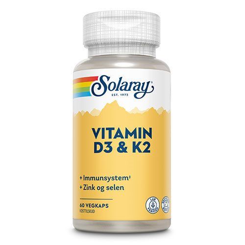 Billede af Solaray Vitamin D3 & K2 - 60 kapsler