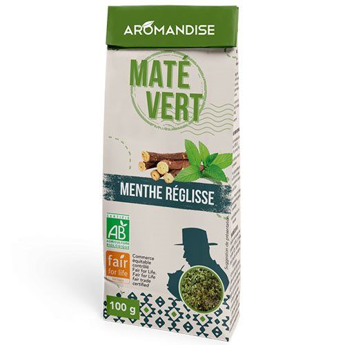 Se Maté vild grøn m. mint & lakrids Økologisk - 100 gram hos Duft og Natur