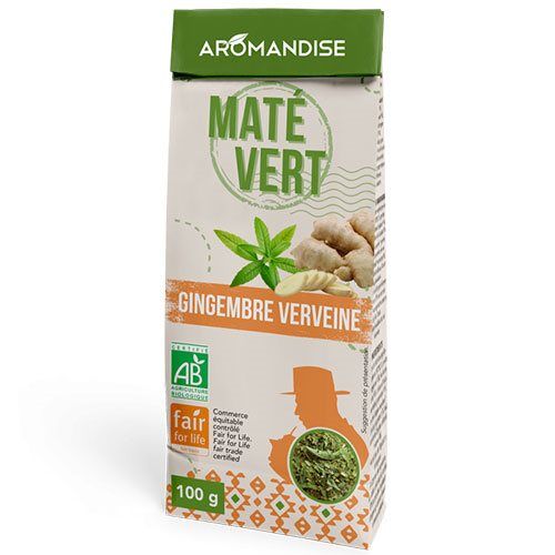 Se Maté vild grøn m. ingefær & verbena Økologisk - 100 gram hos Duft og Natur