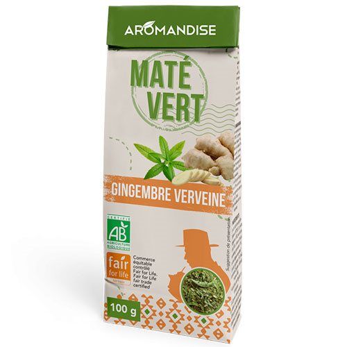 Maté vild grøn m. ingefær & verbena Økologisk - 100 gram