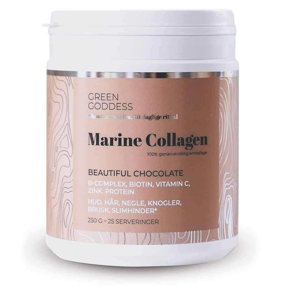Billede af Green Goddess Marine Collagen Beautiful Chocolate - 250 gram hos Duft og Natur