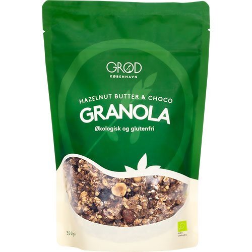 Se GRØD Hazelnut Butter & Choco Granola Økologisk - 350 gram hos Duft og Natur