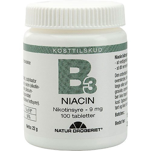 Billede af B3 Niacin Nikotinsyre 9 mg - 100 tabletter hos Duft og Natur