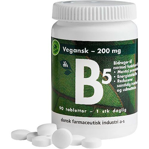 B5 vitamin 200 mg Vegansk - 90 tabletter billede