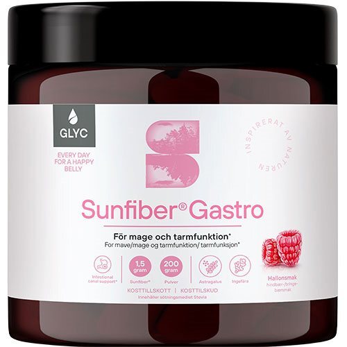GLYC Sunfiber®Gastro hindbærsmag - 200 gram