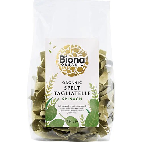 Spelt Tagliatelle Spinat pasta Økologisk - 250 gram - Biona Organic