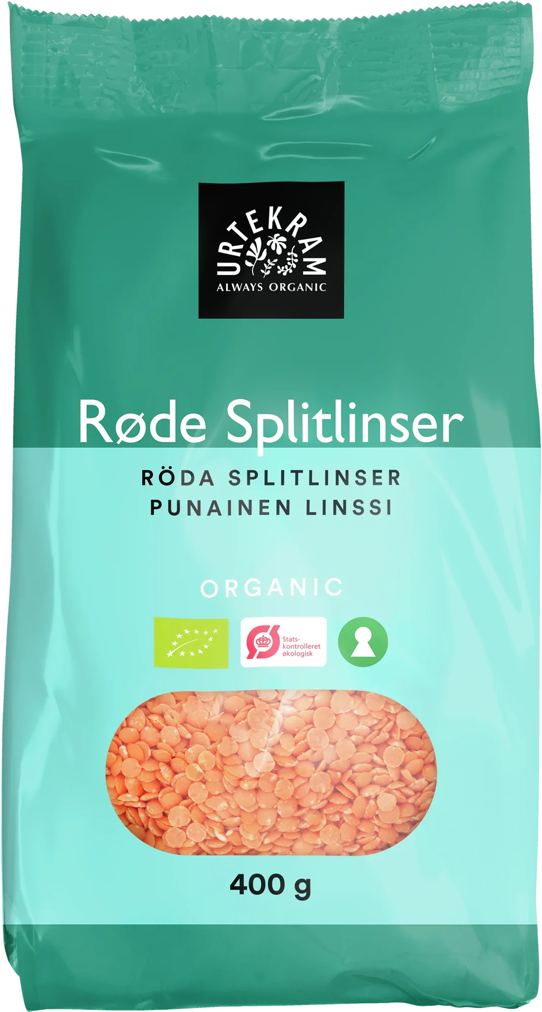 Røde Splitlinser Økologisk- 400 gr - Urtekram