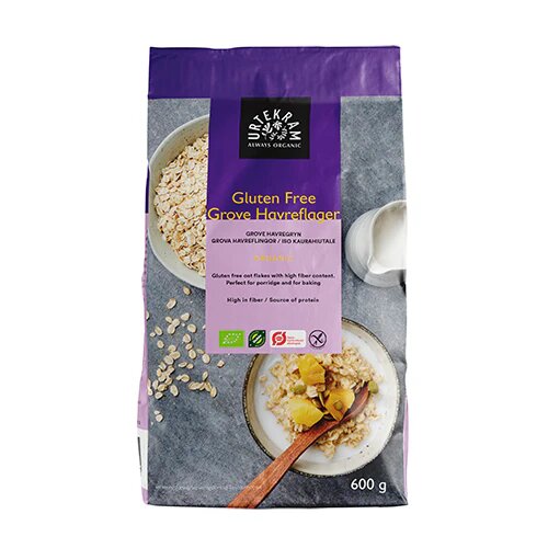 Havreflager grove Glutenfri Økologisk - 600 gram - Urtekram