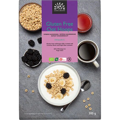 Oat Hoops glutenfri Økologisk - 300 gram - Urtekram