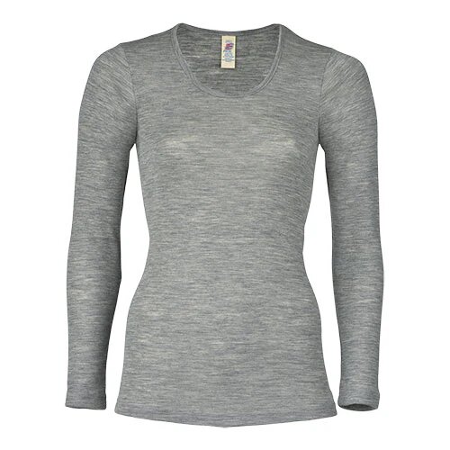 Engel Natur Bluse til Kvinder - Uld/Silke - Grey Melange